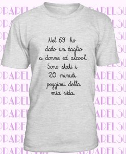 T-SHIRT FRASE GEORGE BEST 20 MINUTI BIANCO THE HAPPINESS IS HAVE MY T-SHIRT