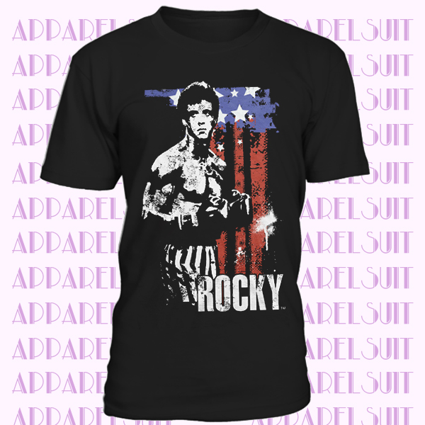 T-Shirt Rocky Balboa American Flag maglia uomo Hybris