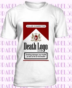 T-shirt uomo Teschio Skull Death logo (fantasia) sigarette rosse