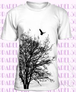 Tree T-shirt, Men's T-shirt, Unisex T-shirt, American Apparel, Screen Print, Crew Neck, 100% Cotton, Tree Shirt, White T-shirt, Short Sleeve