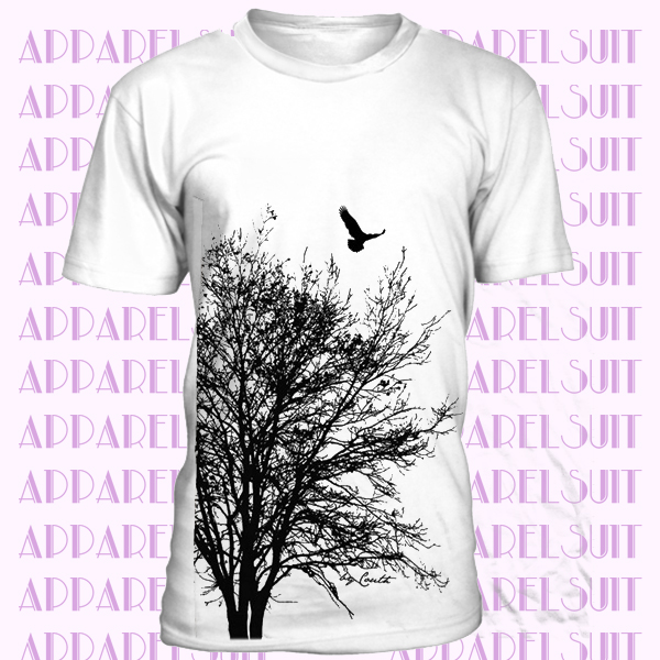 Tree T-shirt, Men's T-shirt, Unisex T-shirt, American Apparel, Screen Print, Crew Neck, 100% Cotton, Tree Shirt, White T-shirt, Short Sleeve