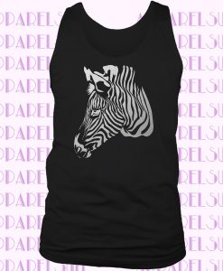 Unisex Muskelshirt ärmellos Tank Top Afrikanisches Wildpferd gestreiftes Pferd