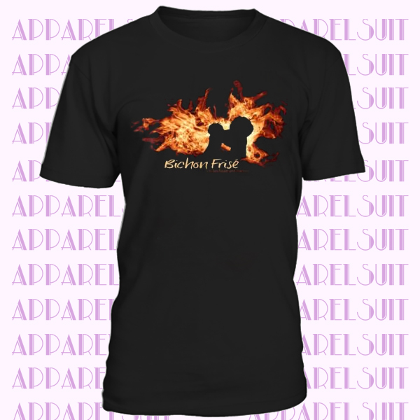 Unisex T-Shirt BICHON FRISE FEUER UND FLAMME by Siviwonder Hundemotiv