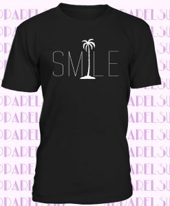 Uomo Sorriso Palme Grafico Tee Spiaggia Bum Oceano Grafico lungo Uomo T Shirt