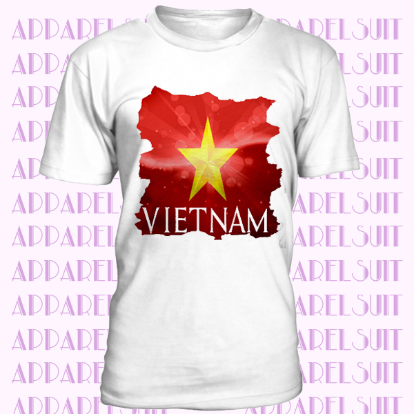 Vietnam flag white t shirt top tee country design - mens womens