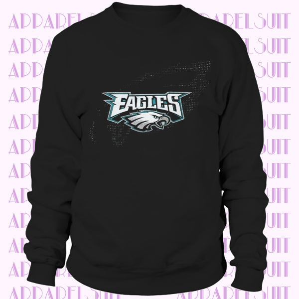 Vintage PHILADELPHIA EAGLES Big Logo NFL Sweatshirt Jumper Black