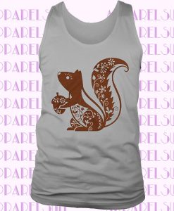 Whimsical Squirrel Tank Top, Women's Triblend Racerback Tank, Woodland Critter, Forest Animal, Printed On Bella Canvas Tri Blend