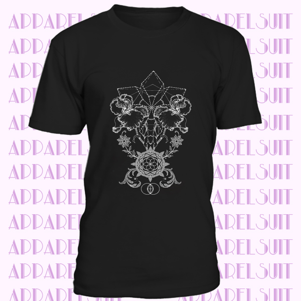 Women's THRIVE Mandala Sacred Geometry Tee Tatto Style Victorian Iris T-shirt