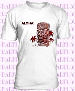 Aloha Hawaii Tiki Totem Palm Trees DaliaHands Men's T-Shirt