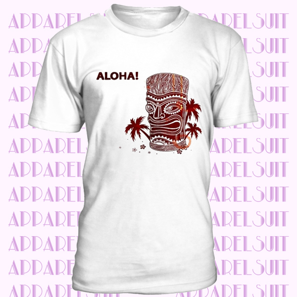 Aloha Hawaii Tiki Totem Palm Trees DaliaHands Men's T-Shirt