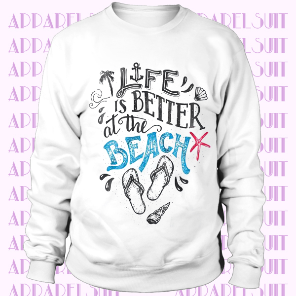 Beach sweatshirt Men Women Girl sweater Sayings Cute Graphic raglan Nature Summer Vacation Tropical Unisex Crewneck sweatshirt Gift idea