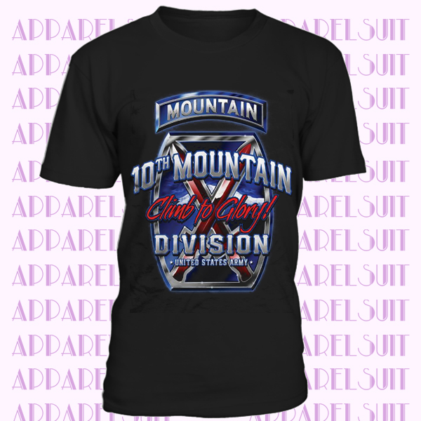 Black Ink Men's 10th Mountain Division Retro T-Shirt