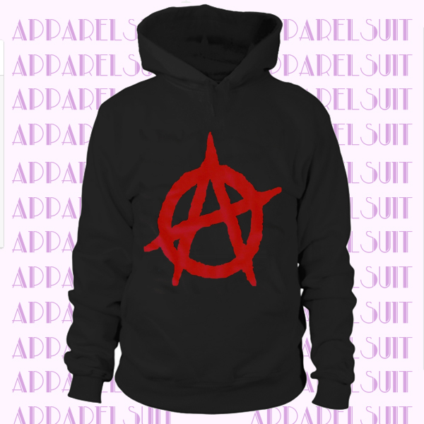 COOL ANARCY SYMBOL FUNNY BLACK UNISExX HOODIE