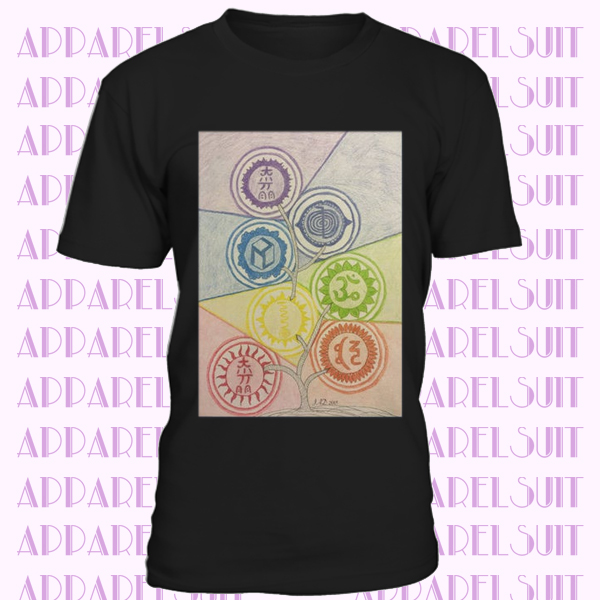 Chakra Energy Tree Hand Drawn T-Shirt