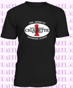 Cigarette Racing Team T-Shirt Mens Speedboat Boat Powerboat Engine Logo Top