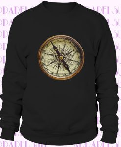 Crewneck Sweatshirt Sea Marine Ships Compass Naturical Adventure Ahead