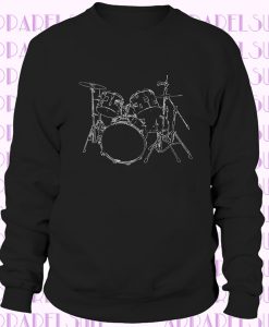 Drums Hoodie cool Musician Hoodie screenprinted DRUMER