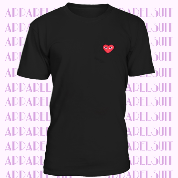 Fashion Popular Men Women Red Love Heart Cotton Short Sleeve Tee T-shirt