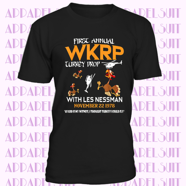 First Annual WKRP Turkey Drop with The Nessman Thanksgiving Vintage Men T-Shirt