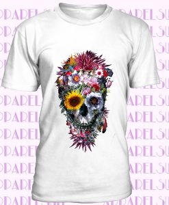 Floral Skull Printed Men's Summer T-Shirt