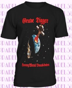 GRAVE DIGGER HEAVY METAL BREAKDOWN RAGE SAXON RUNNING WILD NEW BLACK T-SHIRT