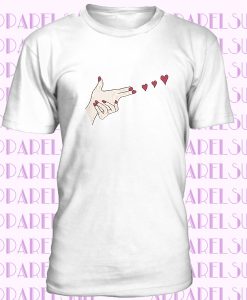 Heart Gun Hand gun with hearts Drawing T shirt, Love Heart T shirt