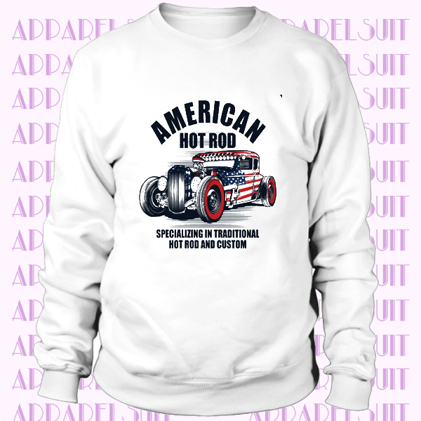 Hot Rod Sweatshirt American Herren Klassisch USA Gas Maß Auto Enthusiast