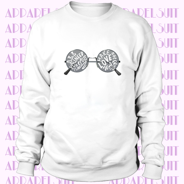 JOHN LENNON GLASSES ALL YOU NEED IS LOVE SWEATSHIRT