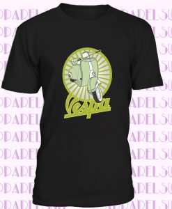 Mens Cotton T-Shirt, Retro Vespa Lime Ideal Birthday Present or Gift