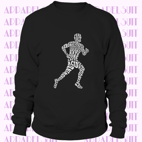 Men's Track Runner Typography - Men's Long Sleeve Sweatshirt