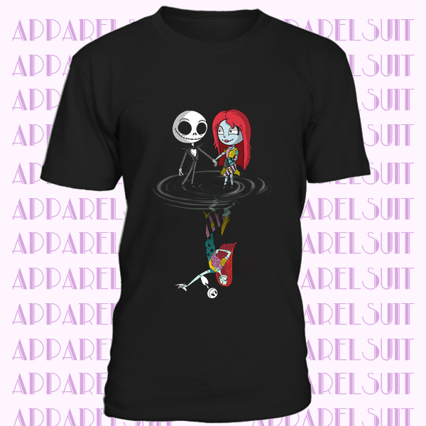 Skeleton Couple Jack and Sally Upside Down Mens Short Sleeve T-Shirt