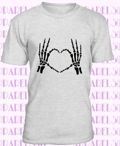 Skeleton Heart Hands Ladies T-Shirt