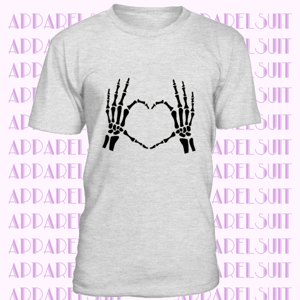 Skeleton Heart Hands Ladies T-Shirt