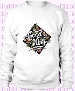 Summer-Graphic-Sweatshirt-Good-Vibes-Floral-Logo-Happy-Beach-Hawaii-Flowers