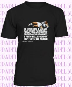 T-SHIRT Michel Platini Boniperti Trapattoni Del Piero eroi bianconeri vintage