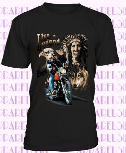 T-Shirt Marron HD V Twin Motard Chopper-&oldschooldruck Modèle Live The Légende