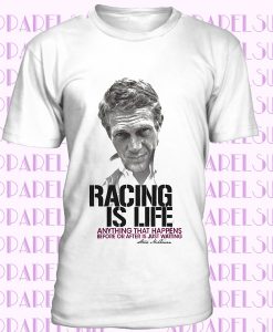 T-shirt uomo Steve McQueen Racing is Life La grande fuga I magnifici sette