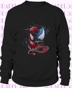 Venom Spiderman Split Face TF Parody Mashup Comedy Sweatshirt