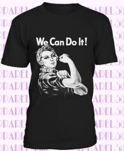 Women's Tshirt, Rosie the Riveter Shirt, We Can Do it T-shirt, Screen Print, American Apparel Crew Neck Tshirt, Motivational, Inspiratoinal