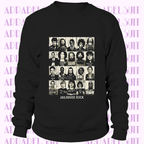 rock and roll Sweatshirt, rock star mugshot, rock music, band t-Sweatshirt, rock Sweatshirt, music tee, elvis, kurt cobain, johny cash, music fan