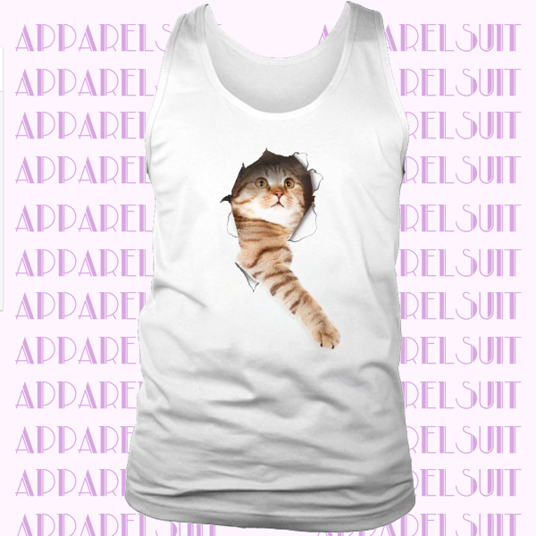Beige Cat Paw Sticking Out 3D Print Tank Top