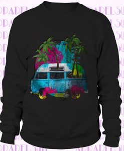 Hippie Car Summer Womens Palm Casual