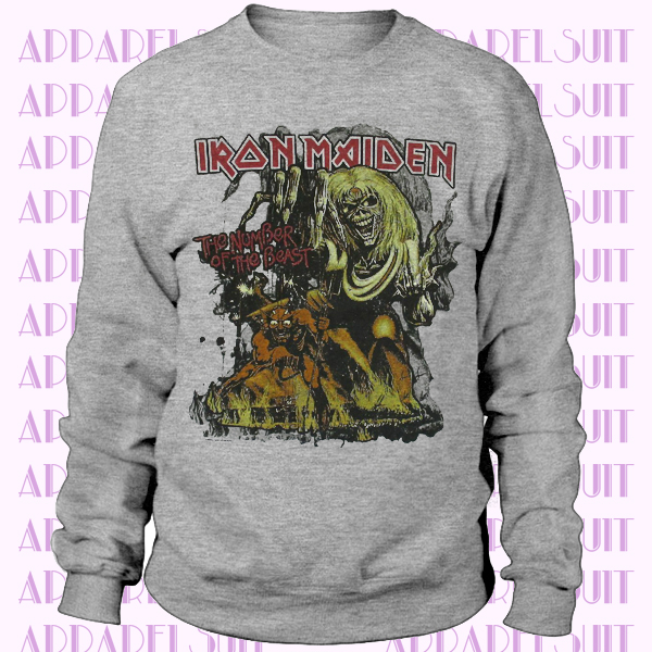 Iron Maiden Number of the Beast Mens Heather