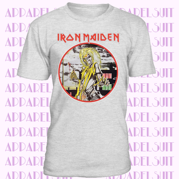 Iron Maiden Official T-Shirt Killers (Gray) British Heavy Metal Eddie