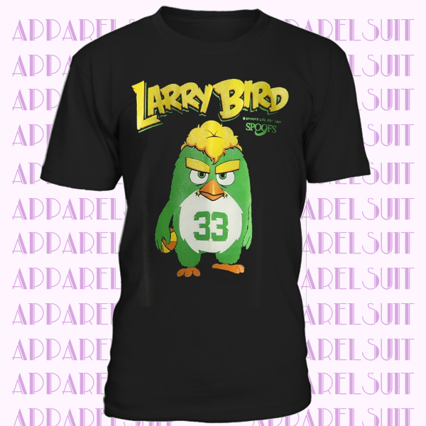 Larry Bird Spoofs T-Shirt Black Medium 33 Basketball Legend Boston Celtics