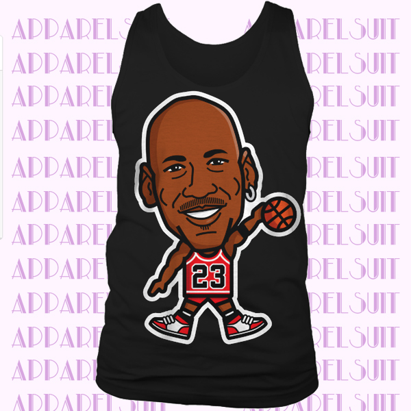 Michael Jordan Chicago Bulls 23 cartoon basketball legend