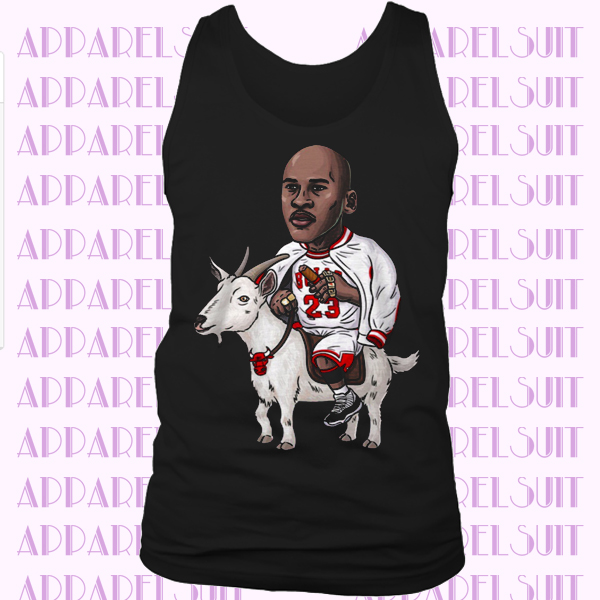 Michael jordan 23 basketball legend on top of a goat