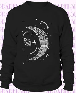 Moon And Star Print Sweatshirt