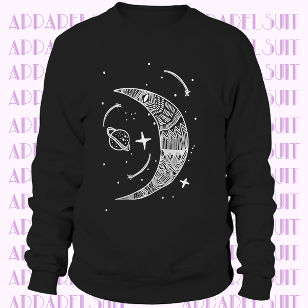 Moon And Star Print Sweatshirt