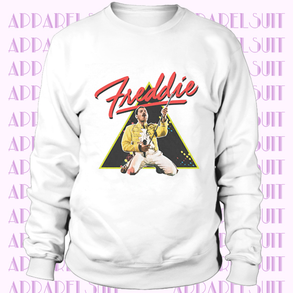 Official Queen Freddie Mercury Triangle White Classic Rock Band Merch